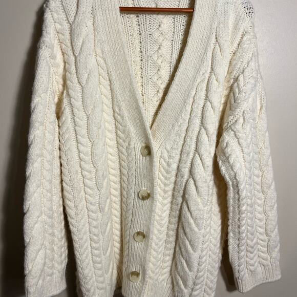 Mango MNG Ivory Cardigan Rope Size Medium - Picture 8 of 10